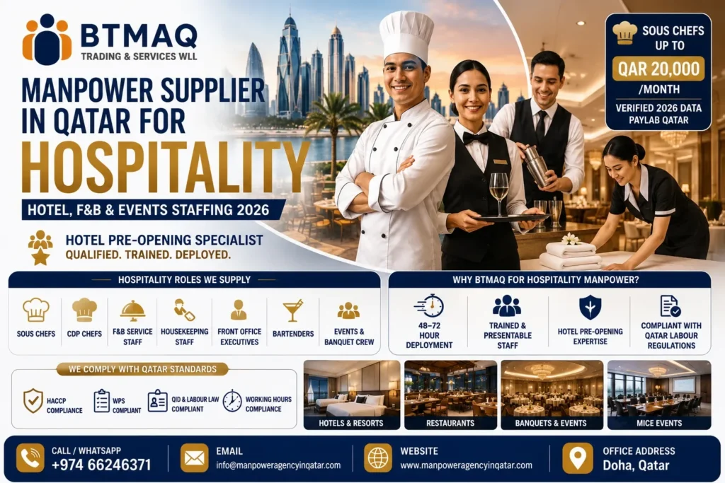 Manpower Supplier in Qatar for Hospitality